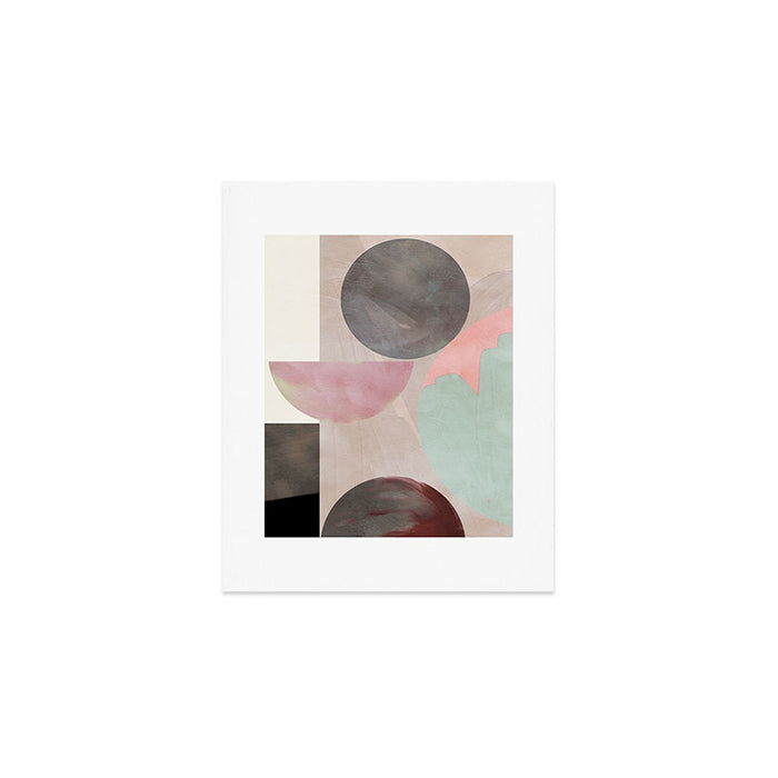 mid century scandi winter shapes painted 3 Art Print Gallery Image 1