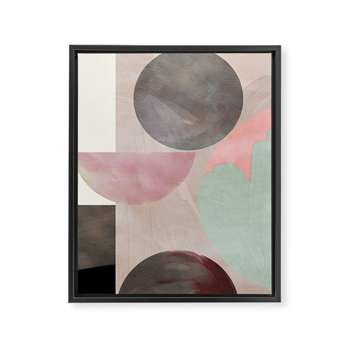 mid century scandi winter shapes painted 3 Framed Canvas Print Gallery Image 1