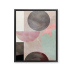 mid century scandi winter shapes painted 3 Framed Canvas Print Gallery Image 6