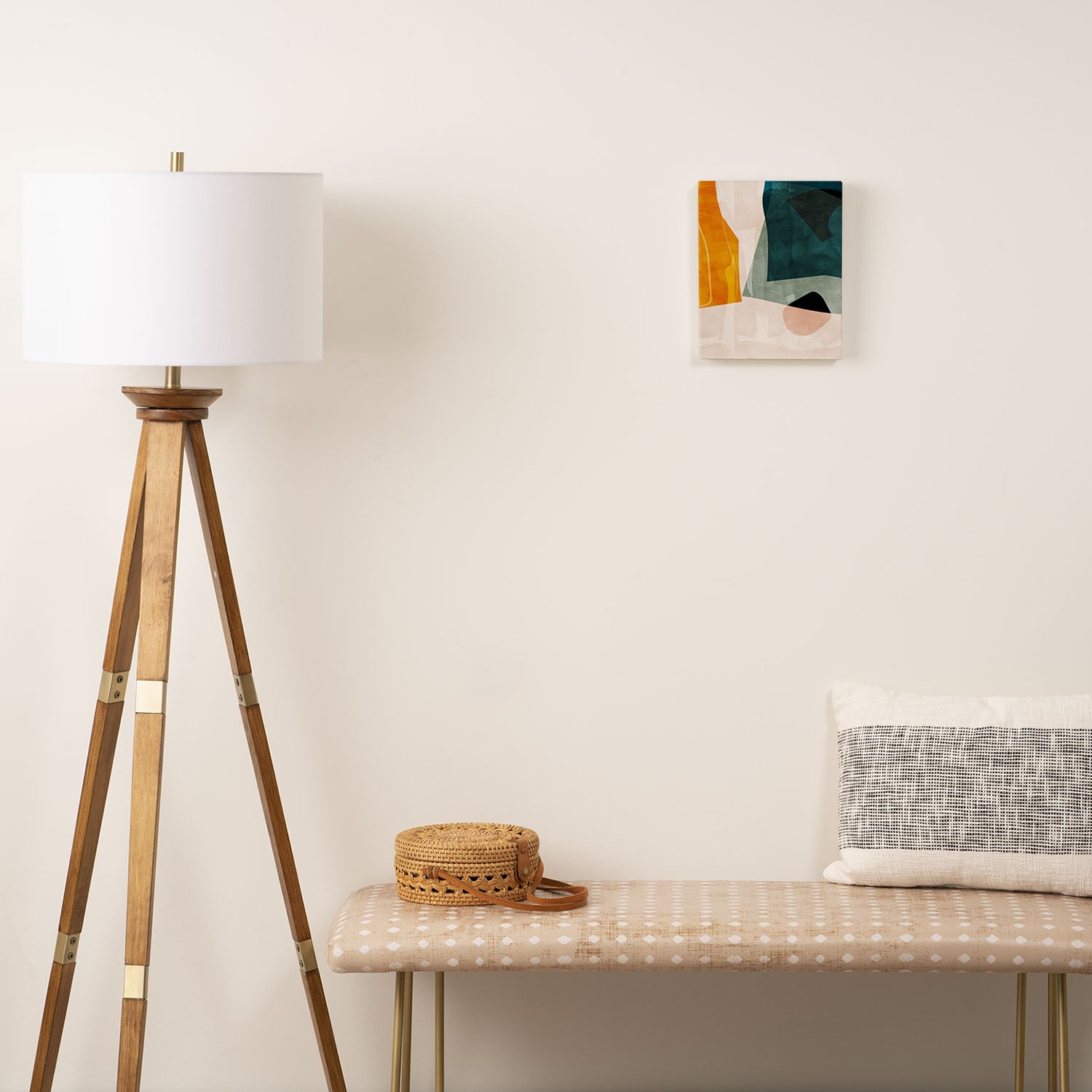 mid century shapes abstract painting 3 Canvas Print Gallery Image 2