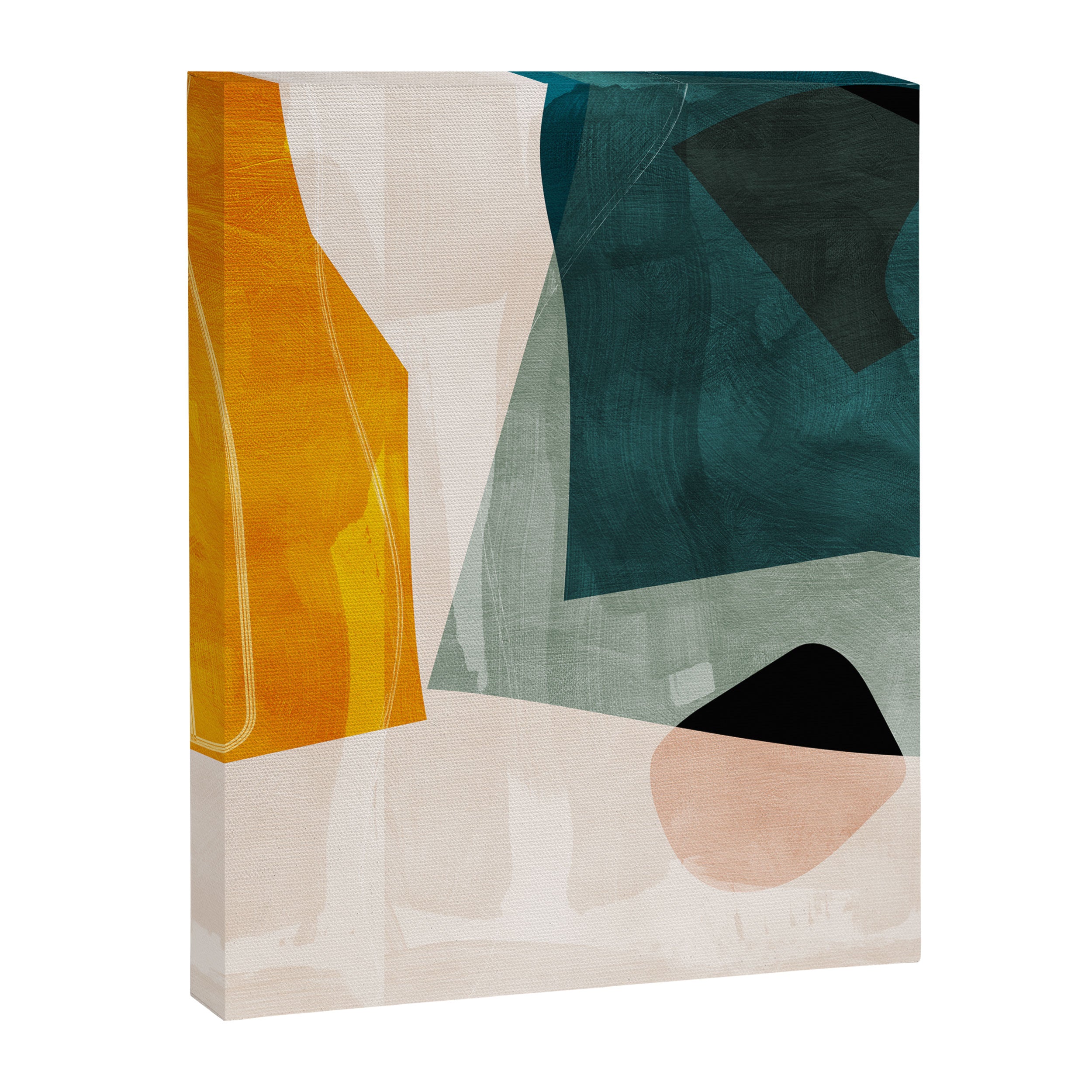 mid century shapes abstract painting 3 Canvas Print Gallery Image 8