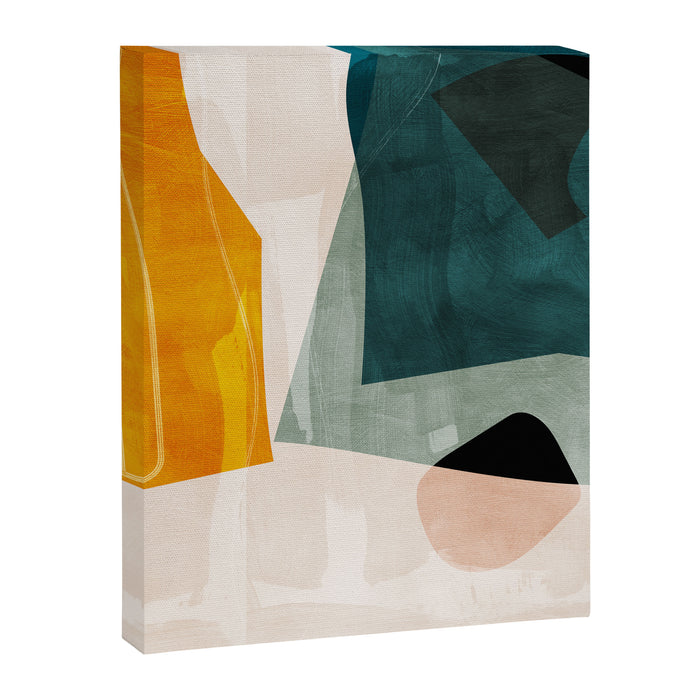 mid century shapes abstract painting 3 Canvas Print Gallery Image 1