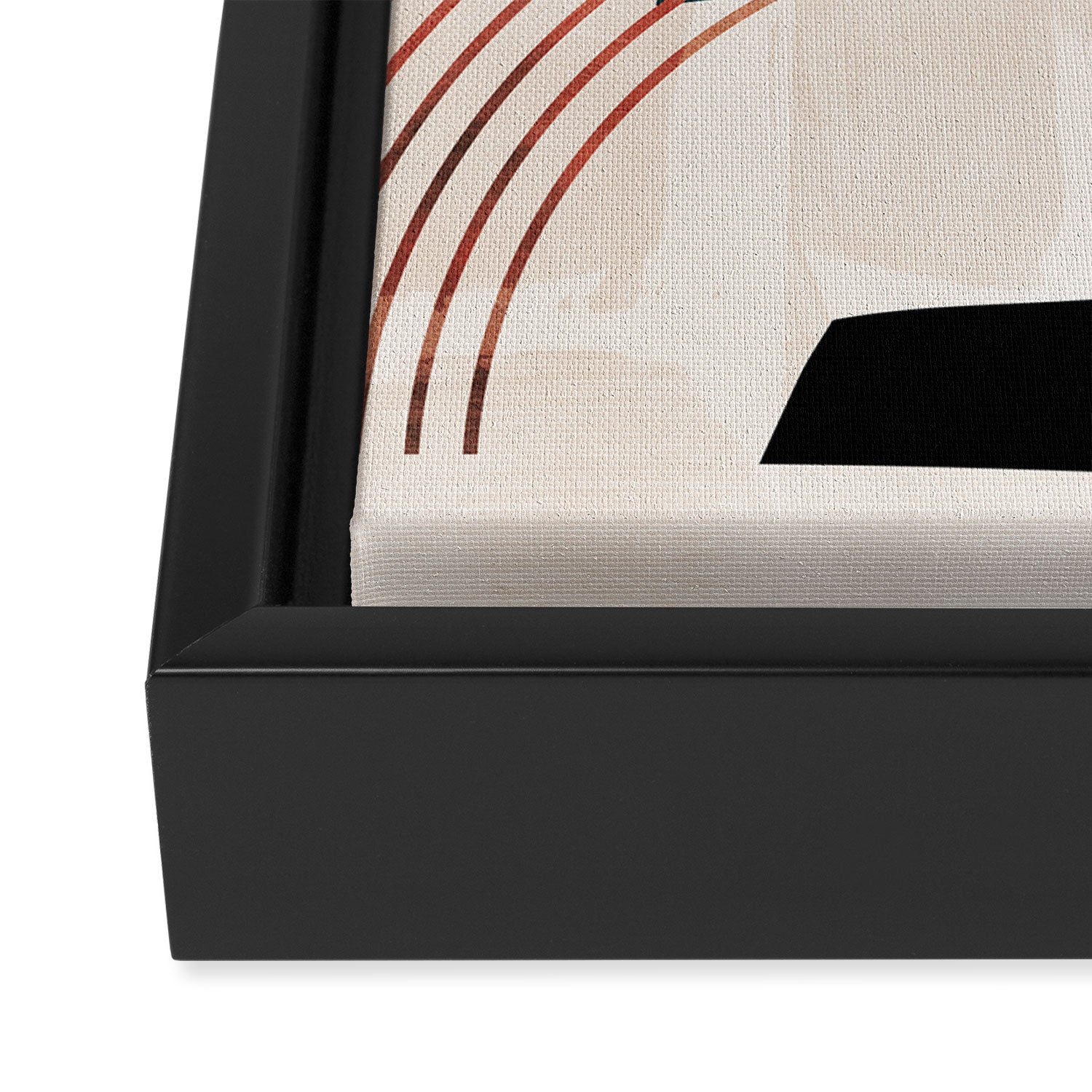 mid century shapes abstract painting Framed Canvas Print Gallery Image 3