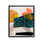 mid century shapes abstract painting Framed Canvas Print Gallery Image 8