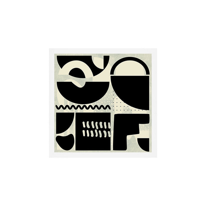 mid century shapes black white abstract art Art Print Gallery Image 1