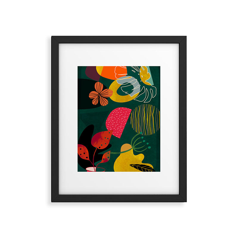 mid century shapes garden party 3 Framed Art Print Gallery Image 5