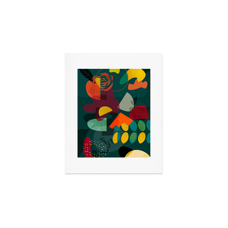 mid century shapes garden party 4 Art Print Gallery Image 1