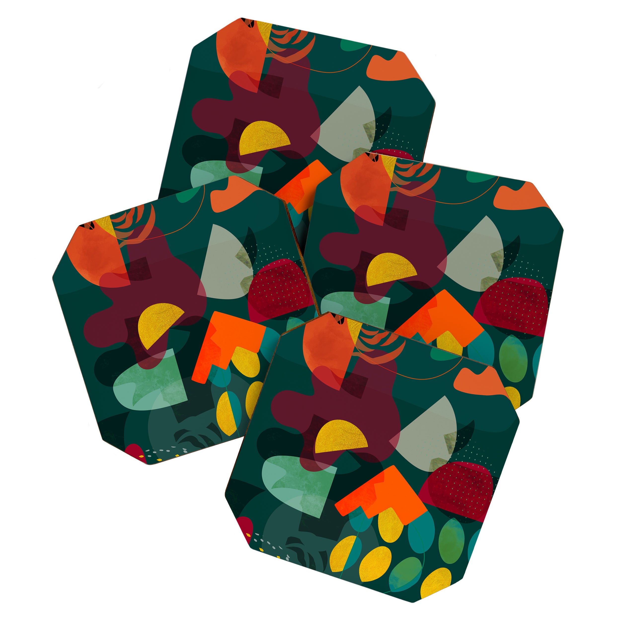 mid century shapes garden party 4 Coaster Gallery Image 1
