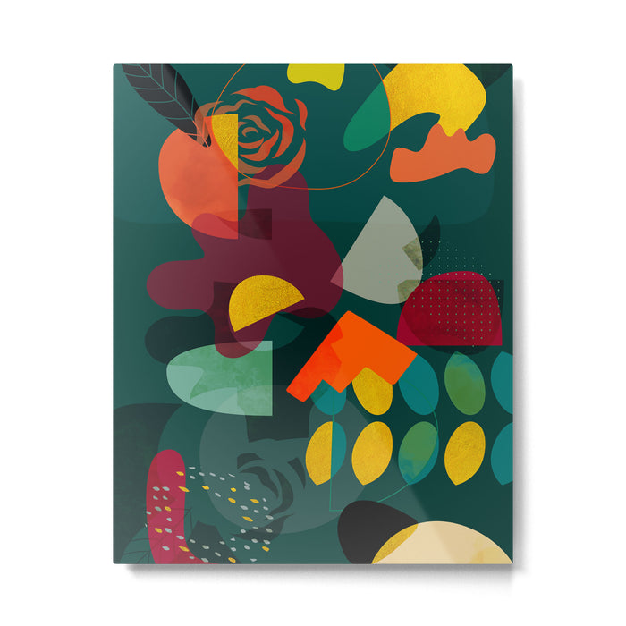 mid century shapes garden party 4 Metal Print Gallery Image 1