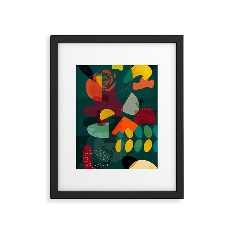 mid century shapes garden party 4 Framed Art Print Gallery Image 5