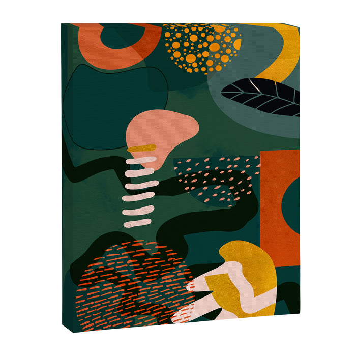 mid century shapes garden party Canvas Print Gallery Image 1