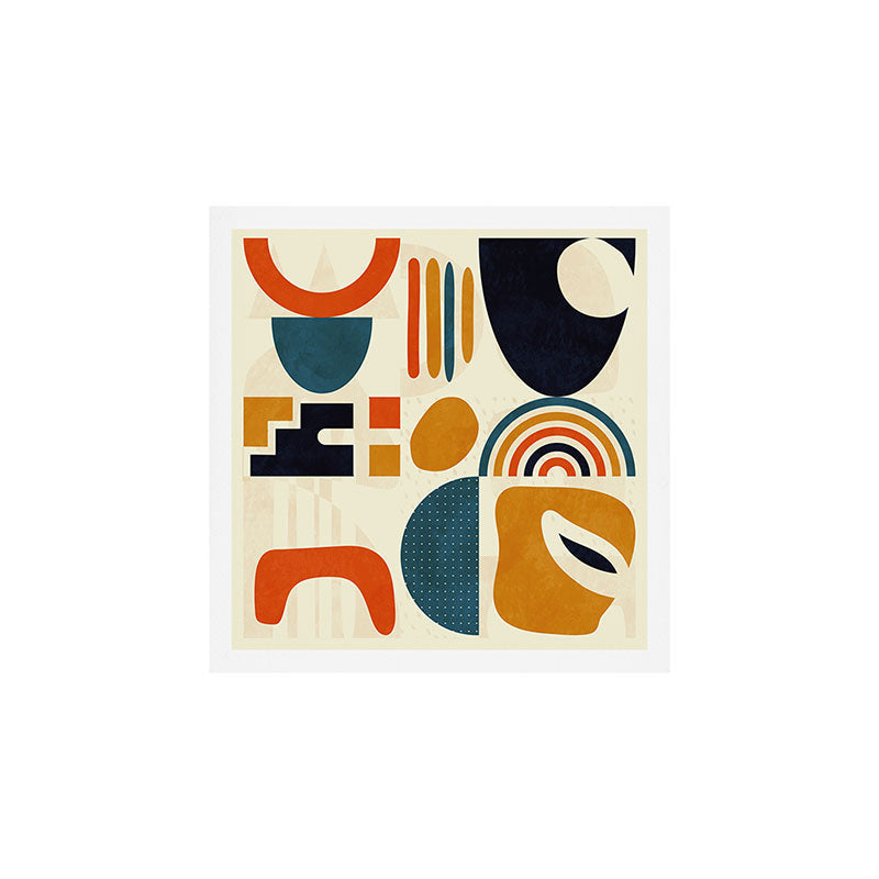 mid century shapes geometric abstract color 3 Art Print Gallery Image 1