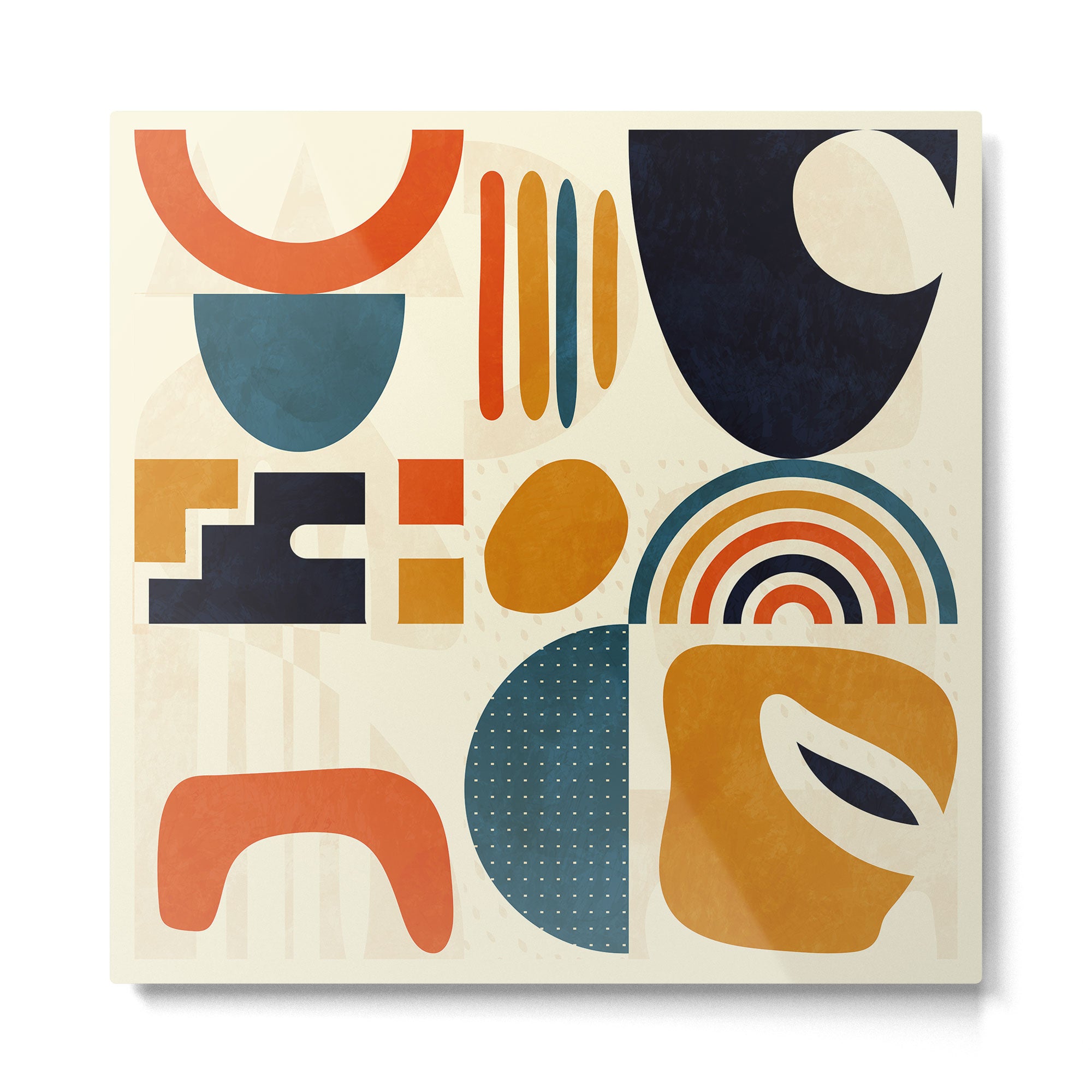 mid century shapes geometric abstract color 3 Metal Print Gallery Image 2