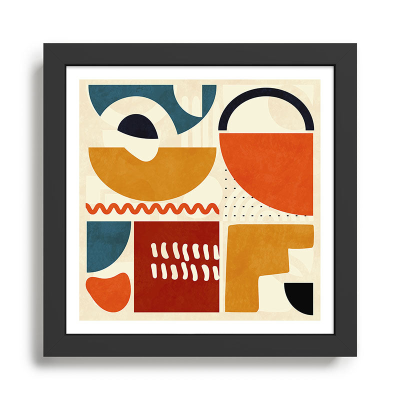 mid century shapes geometric abstract color 2 Framed Art Print Gallery Image 1