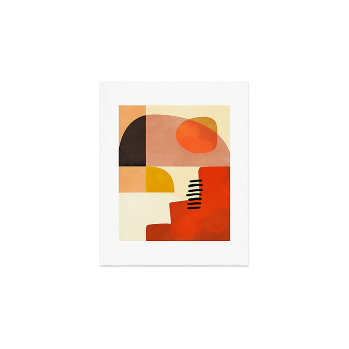 mid century shapes moon Art Print Gallery Image 1