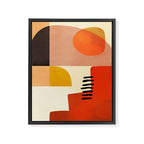 mid century shapes moon Framed Canvas Print Gallery Image 6
