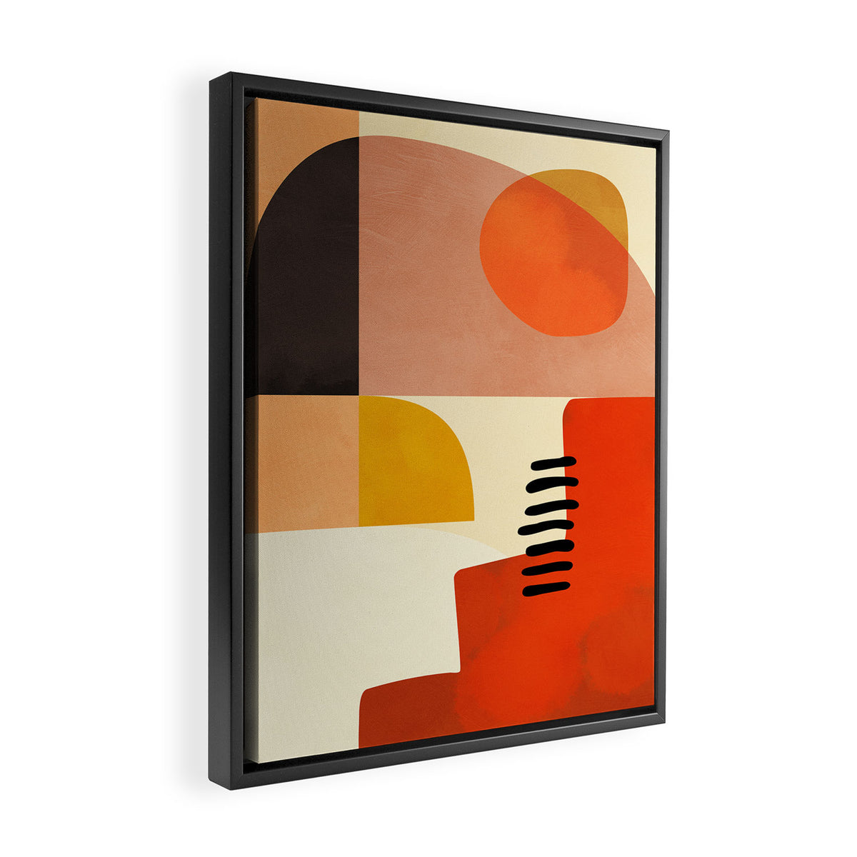 mid century shapes moon Framed Canvas Print Gallery Image 2