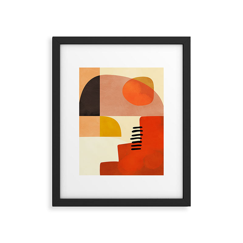 mid century shapes moon Framed Art Print Gallery Image 5