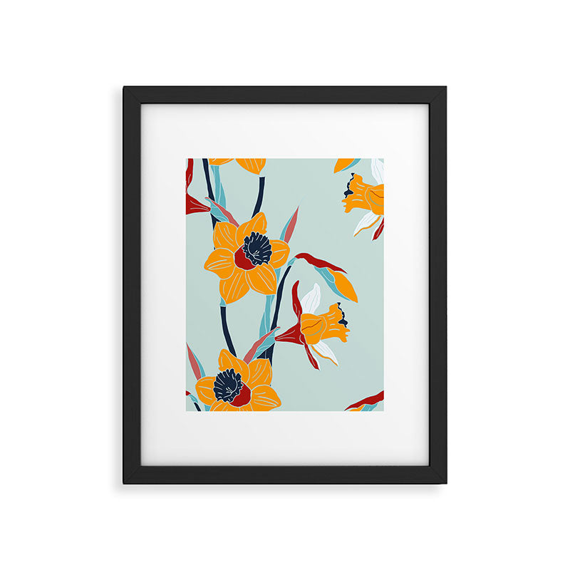 Mid Century spring floral Framed Art Print Gallery Image 5