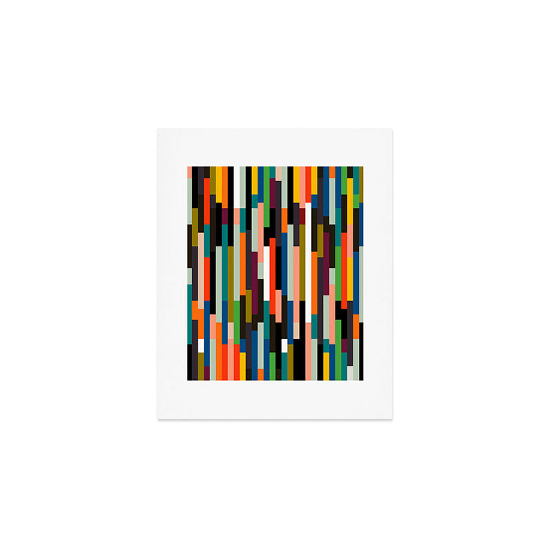 mid century stripes geometry retro Art Print Gallery Image 1