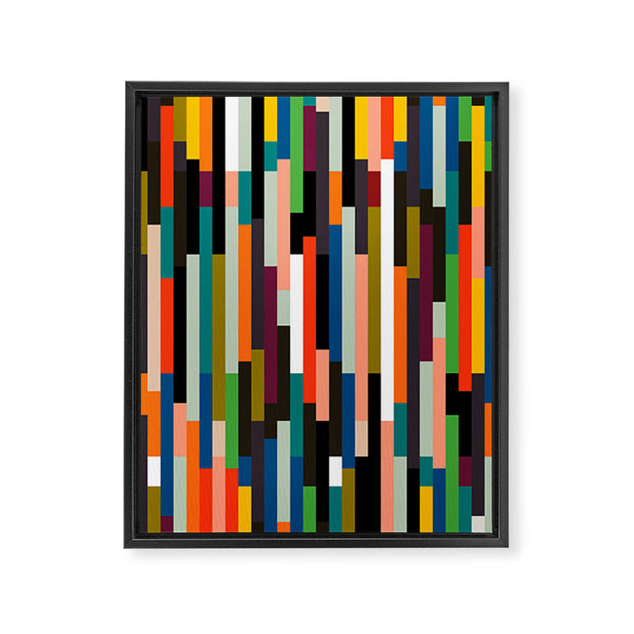 mid century stripes geometry retro Framed Canvas Print Gallery Image 1