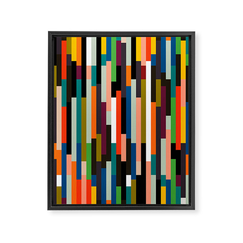 mid century stripes geometry retro Framed Canvas Print Gallery Image 8