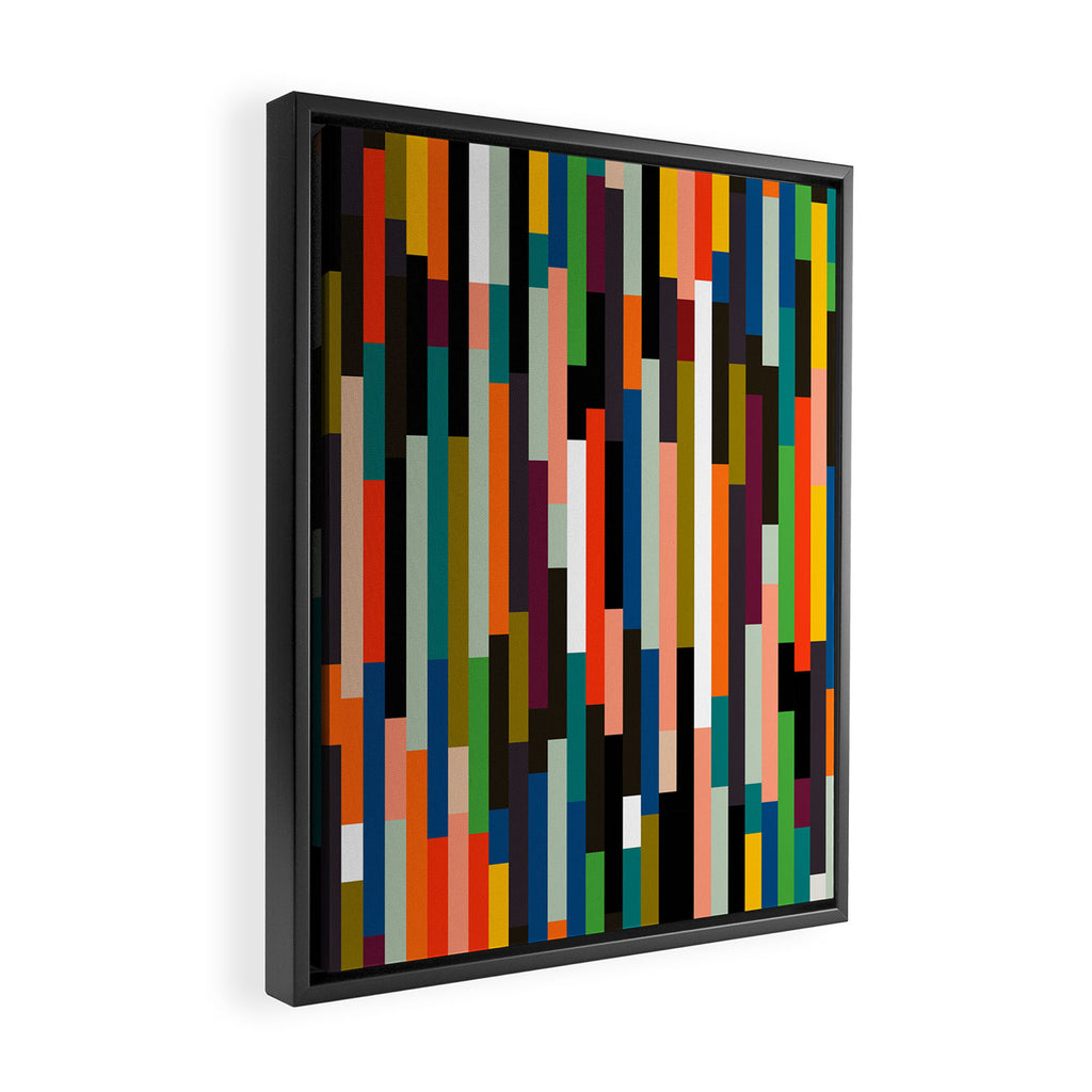 mid century stripes geometry retro Framed Canvas Print Gallery Image 2