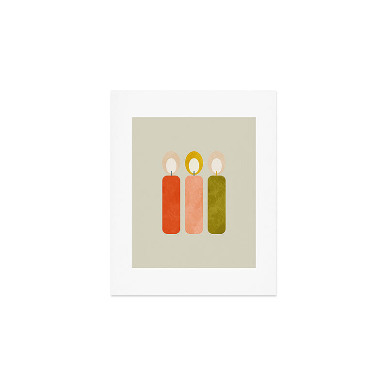 mid century xmas contemporary candle Art Print Gallery Image 1