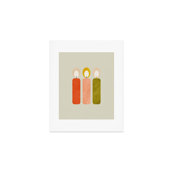 mid century xmas contemporary candle Art Print Gallery Image 1