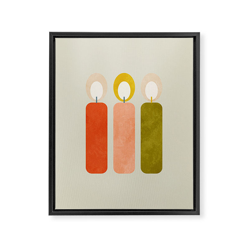mid century xmas contemporary candle Framed Canvas Print Gallery Image 8