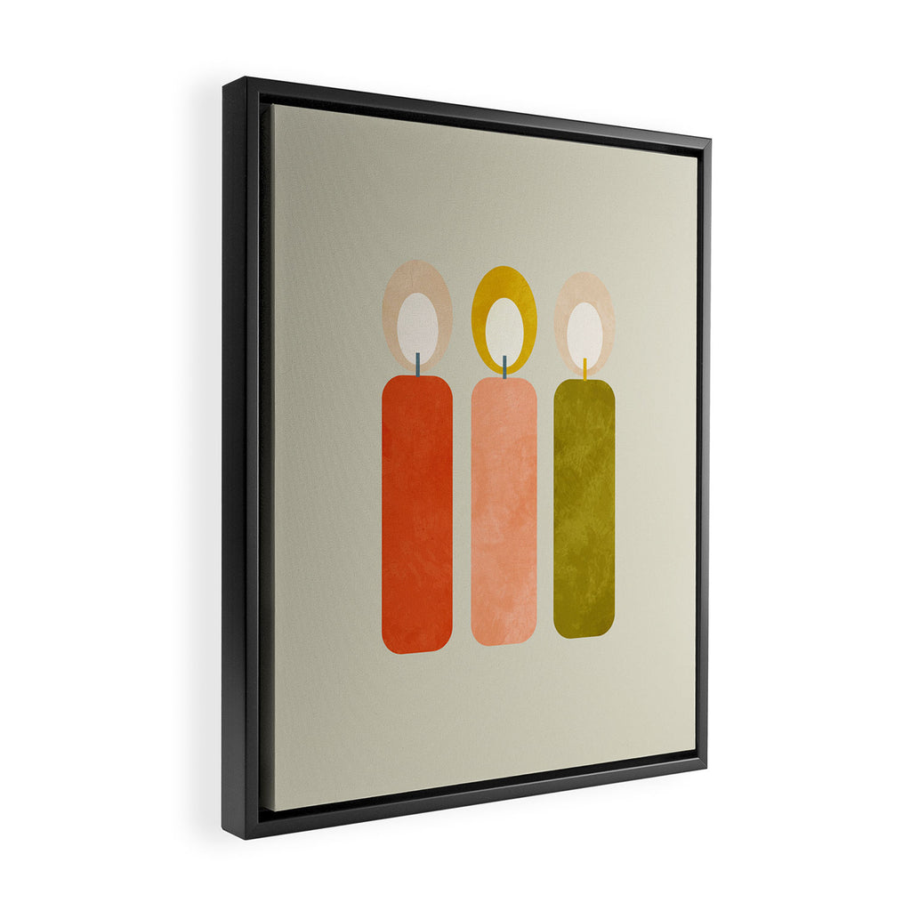 mid century xmas contemporary candle Framed Canvas Print Gallery Image 2