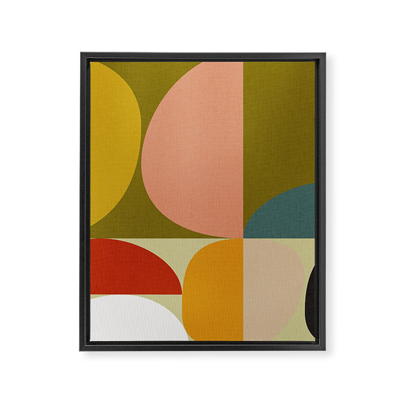 mid mod geometric organic II Framed Canvas Print Gallery Image 8