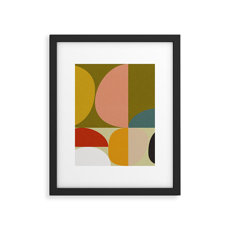 mid mod geometric organic II Framed Art Print Gallery Image 6