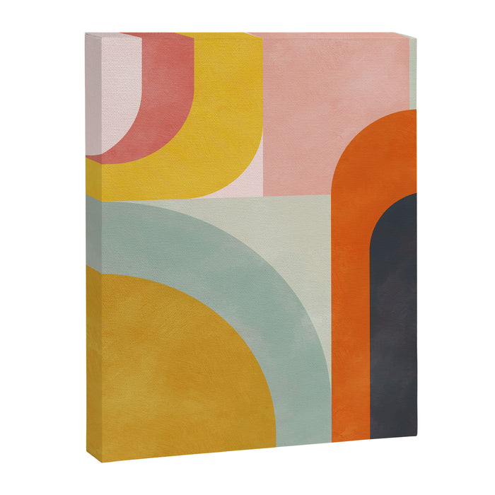 mid mod geometric shapes summer Canvas Print Gallery Image 1