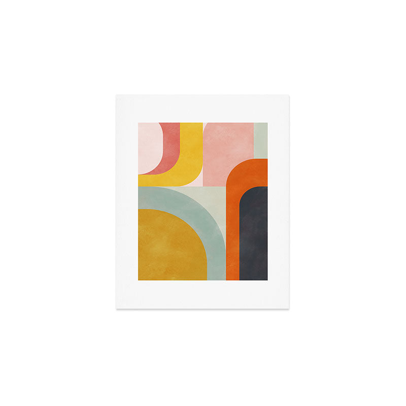 mid mod geometric shapes summer Art Print Gallery Image 1