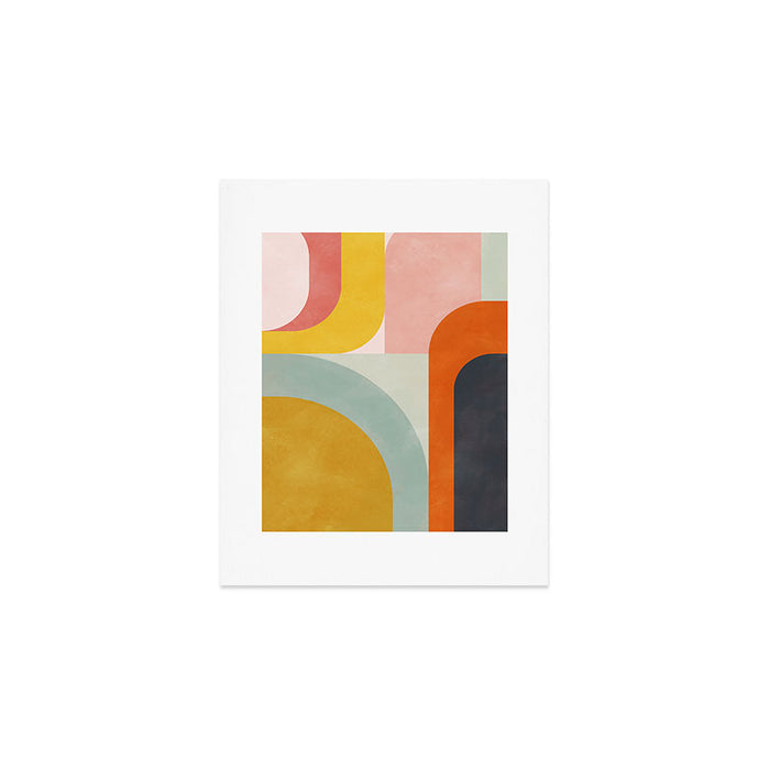 mid mod geometric shapes summer Art Print Gallery Image 1