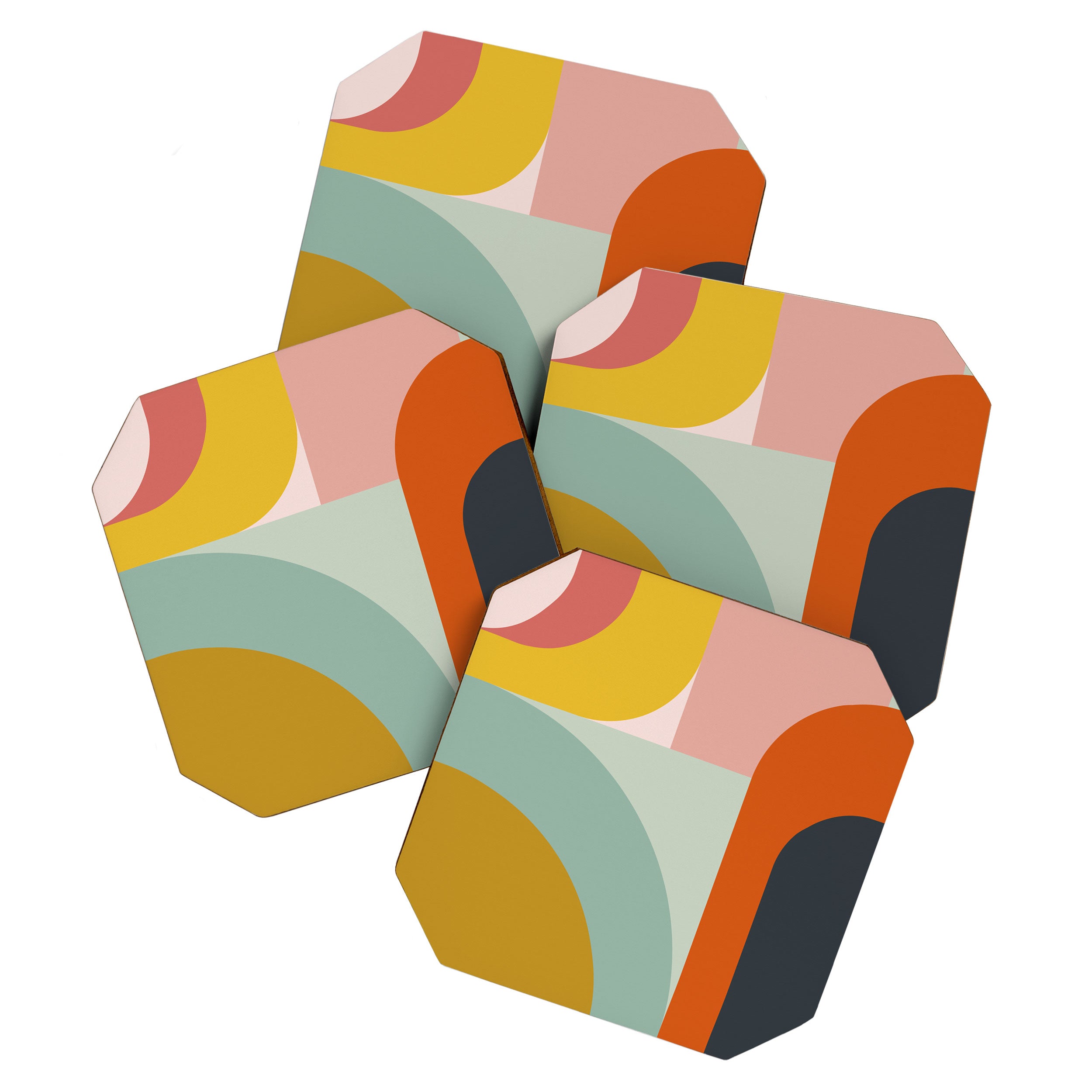 mid mod geometric shapes summer Coaster Gallery Image 1