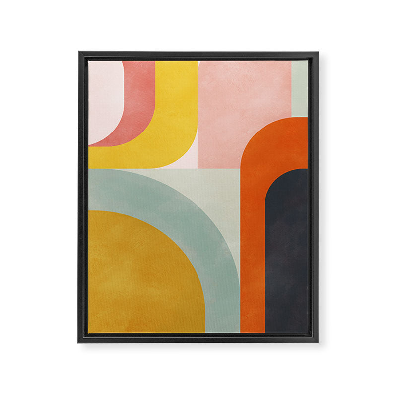 mid mod geometric shapes summer Framed Canvas Print Gallery Image 6