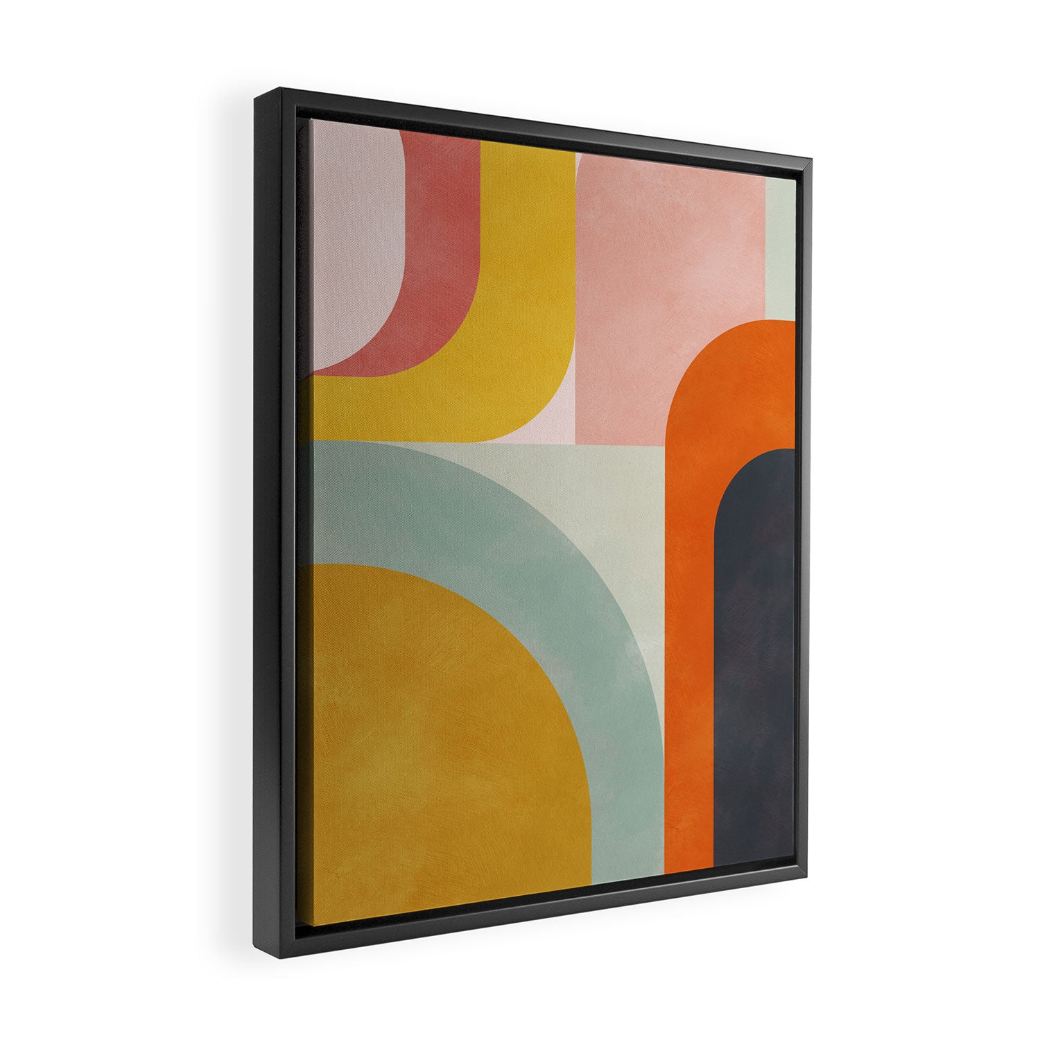 mid mod geometric shapes summer Framed Canvas Print Gallery Image 2