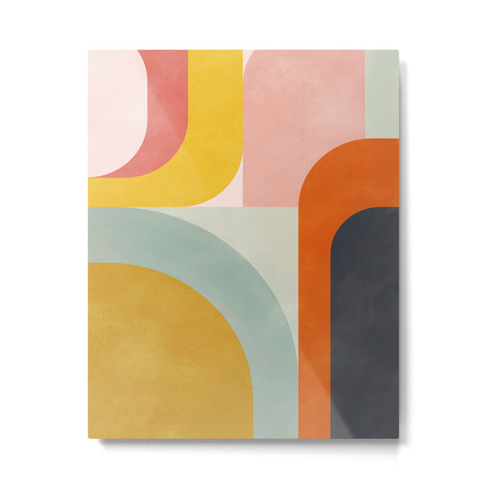mid mod geometric shapes summer Metal Print Gallery Image 1