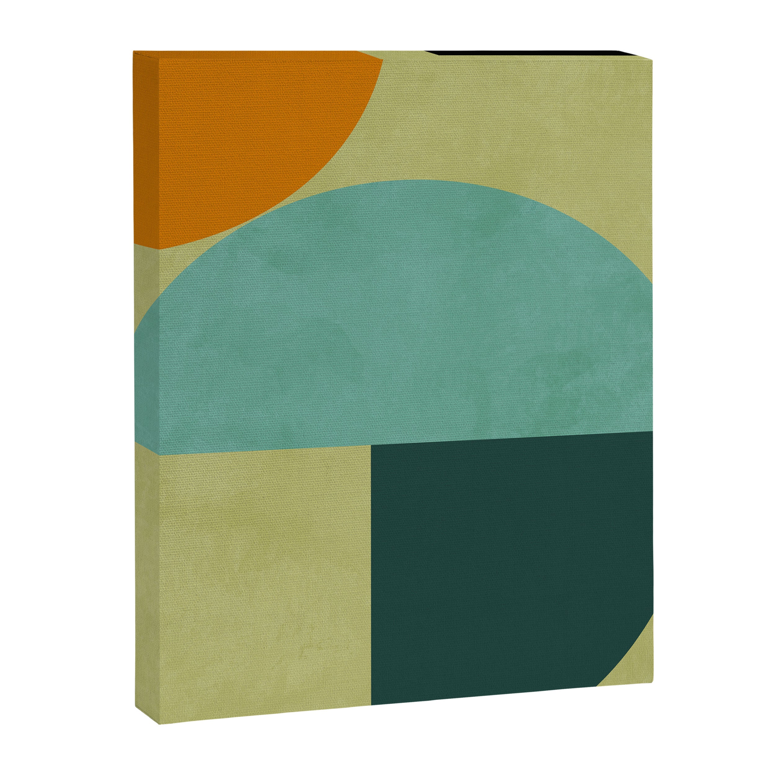 mid mod geometry green teal nature 2 Canvas Print Gallery Image 6