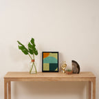 mid mod geometry green teal nature 2 Framed Canvas Print Gallery Image 4