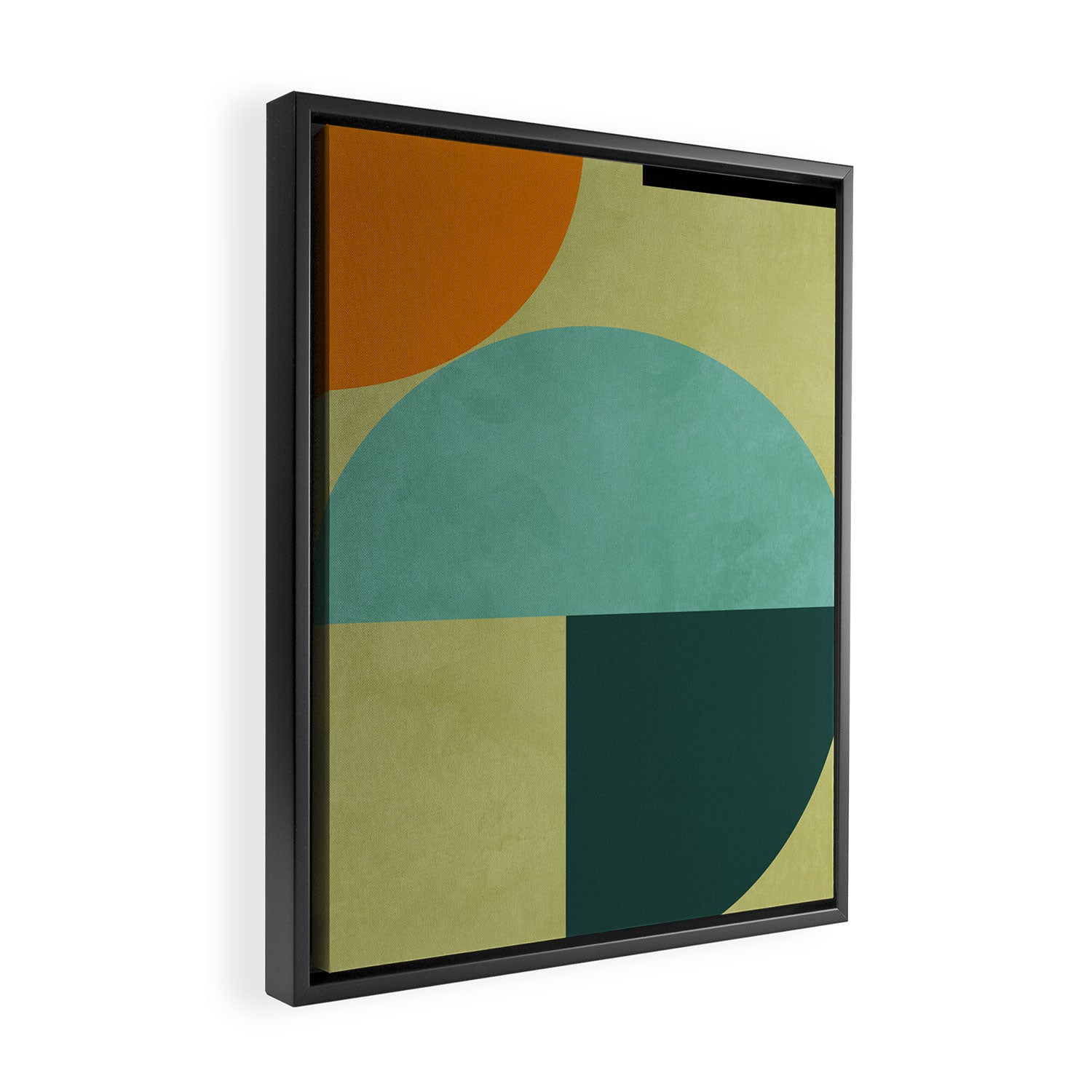 mid mod geometry green teal nature 2 Framed Canvas Print Gallery Image 2