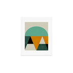 mid mod geometry green teal nature 3 Art Print Gallery Image 1
