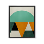 mid mod geometry green teal nature 3 Framed Canvas Print Gallery Image 6