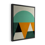 mid mod geometry green teal nature 3 Framed Canvas Print Gallery Image 2