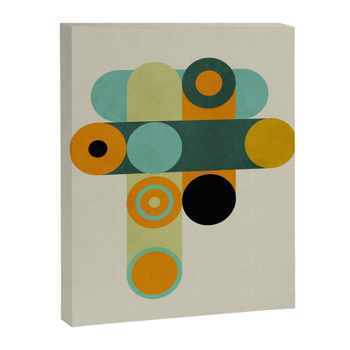 mid mod geometry green teal nature 1 Canvas Print Gallery Image 1