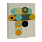 mid mod geometry green teal nature 1 Canvas Print Gallery Image 6