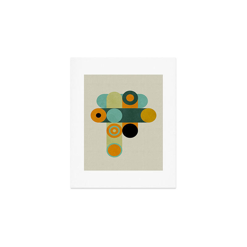 mid mod geometry green teal nature 1 Art Print Gallery Image 1