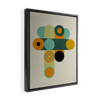 mid mod geometry green teal nature 1 Framed Canvas Print Gallery Image 2